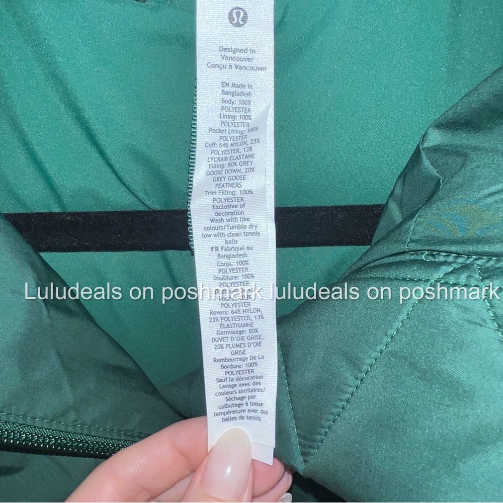 NWT Lululemon Wunder Puff Jacket Everglade Green EVRG 4 6 8 10 - Picture 12 of 13